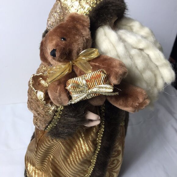 Roman Inc. Gold and Red Attire Vintage Santa Table/Tree Topper and Attached Toys - Picture 5 of 8
